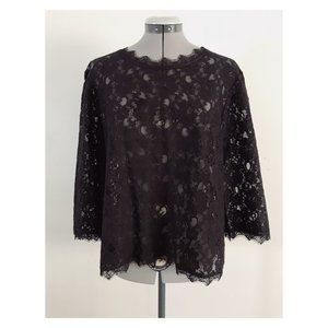 Talbots Sz 14 Black Lace Top